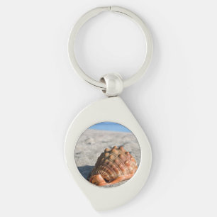 Sea shell, Giant conch, Cypraeacassis rufa Key Ring
