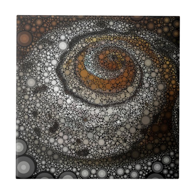 Sea Shell In Black And Gold Ceramic Tile (Front)
