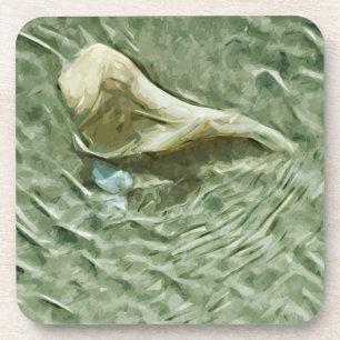 Sea Shell in Moving Water Abstract Impressionism Coaster