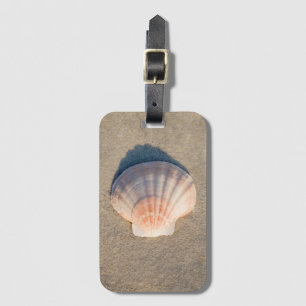 Sea Shell Laying On Sandy Beach Luggage Tag