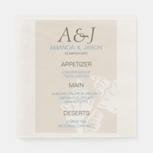 Sea Shell Menu Beach Wedding Paper Napkins