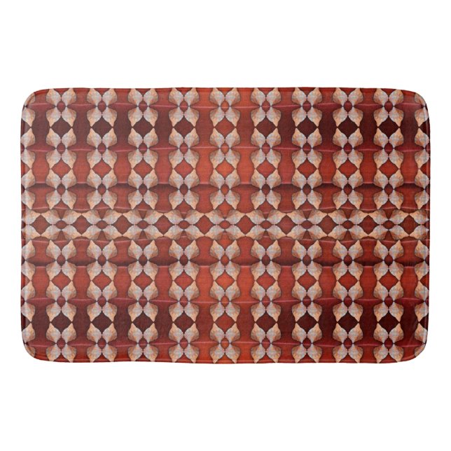 Sea Shell Pattern, Red Bath Mat (Front)