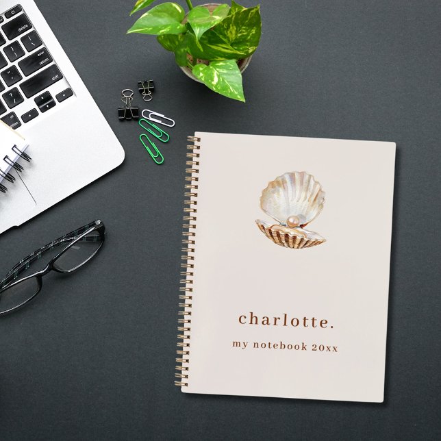 Sea shell pearl beige modern notebook (Creator Uploaded)