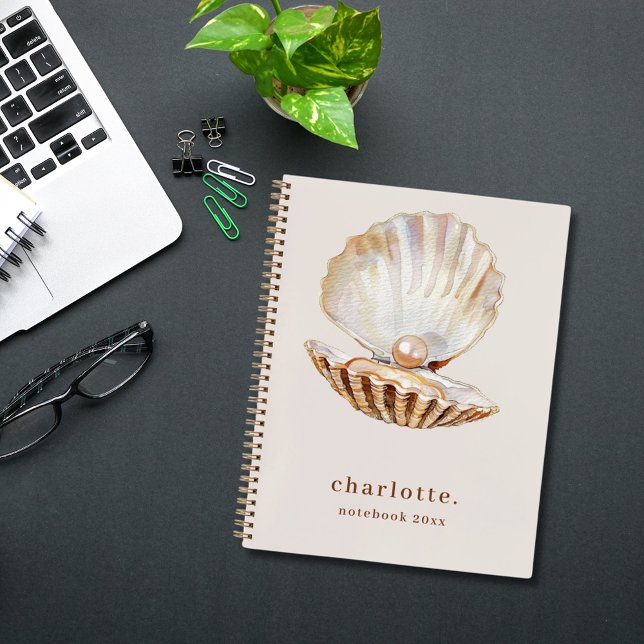 Sea shell pearl beige modern notebook (Creator Uploaded)