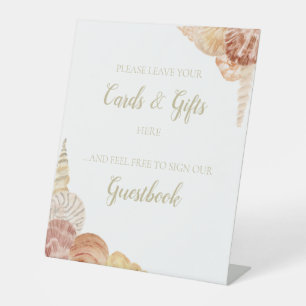 Sea Shell Pedestal Sign for Cards, Guestbook etc