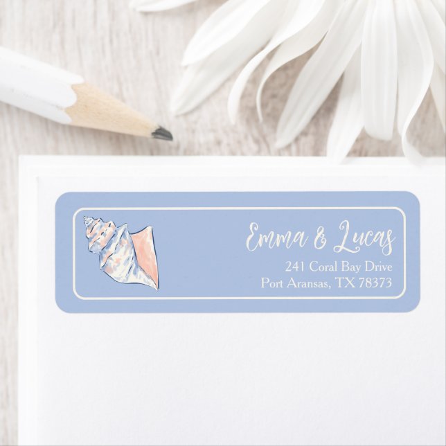 sea shell return address label (Insitu)