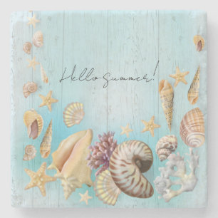 Sea shell stone coaster