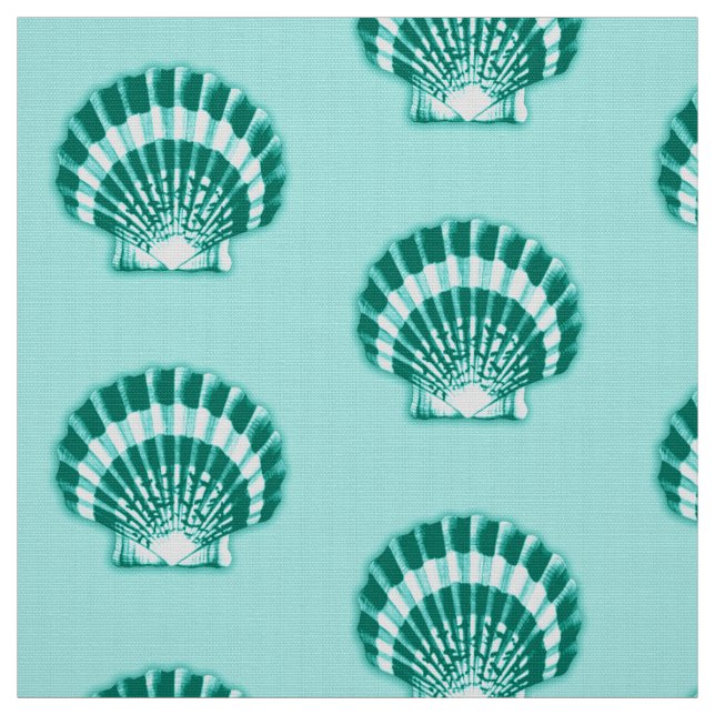Sea Shell - Turquoise and Aqua Fabric (Swatch)