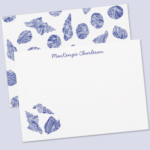 Sea Shell Watercolor Coastal Personalised Card