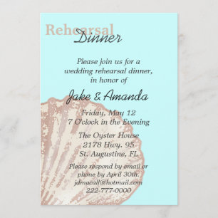 Sea Shell Wedding Rehearsal Dinner Invitation