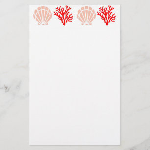 Sea Shells and Coral Stationery