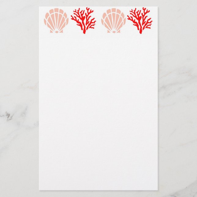 Sea Shells and Coral Stationery (Front)