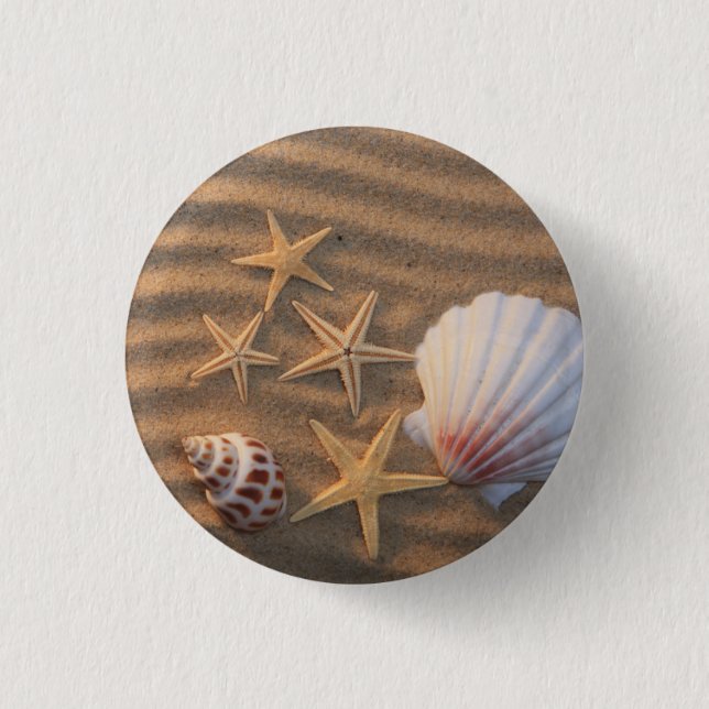 Sea Shells And Starfish 3 Cm Round Badge (Front)