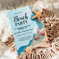 Sea shells and starfish birthday