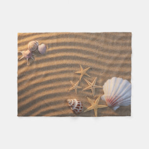 Sea Shells And Starfish Fleece Blanket