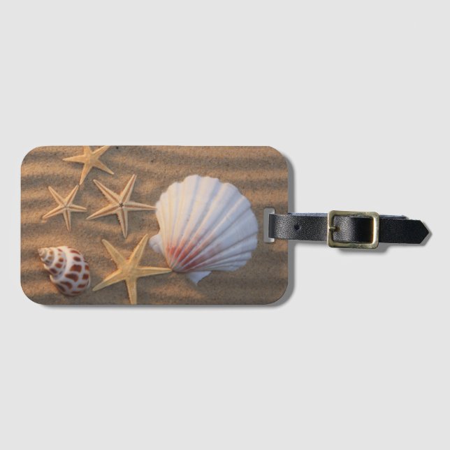 Sea Shells And Starfish Luggage Tag (Front Horizontal)
