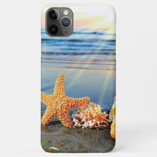 Sea shells and starfish on beach iPhone 11 pro max case