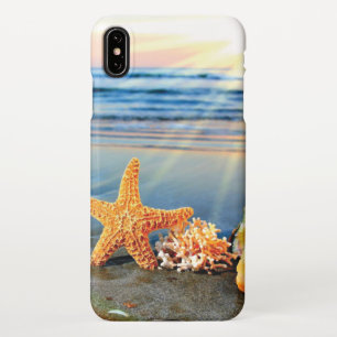 Sea shells and starfish on beach iPhone case