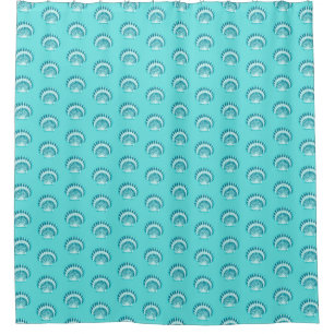 Sea shells - aqua and teal shower curtain