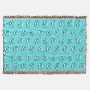 Sea shells - aqua and teal throw blanket