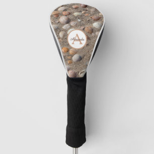 Sea shells at the beach with monogram and name golf head cover