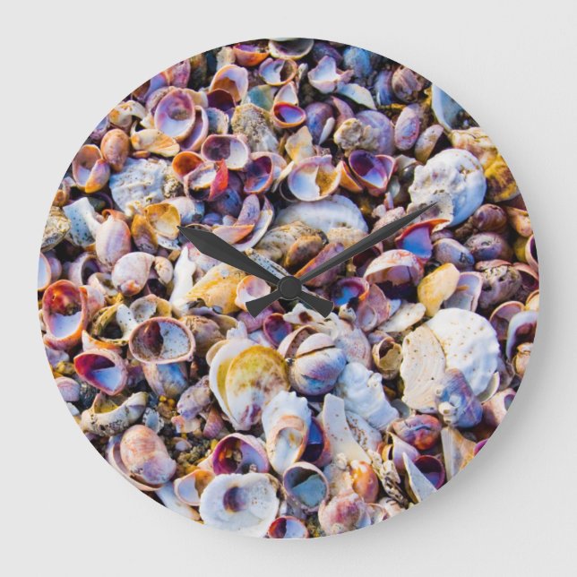 Sea Shells By The Sea Shore Large Clock (Front)