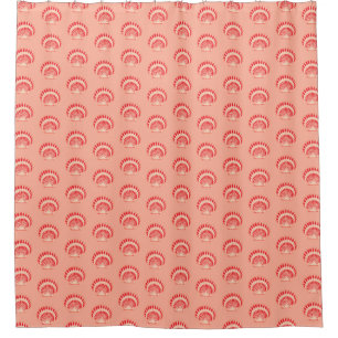 Sea shells - coral and peach shower curtain