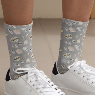 Sea Shells Crustaceancore  Ocean Beach   Socks