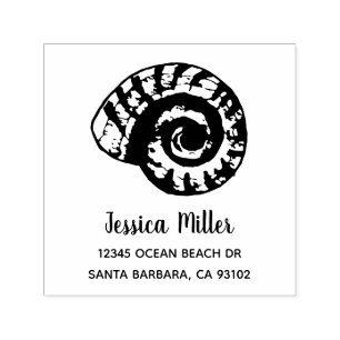 Sea Shells Custom Name Return Address Self-inking Stamp
