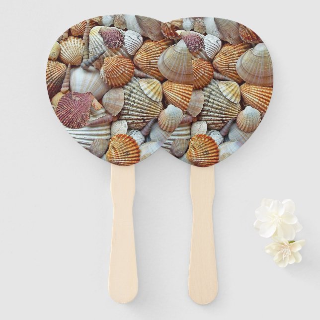 Sea Shells Hand Fan (Front and Back)