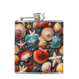 Sea Shells Hip Flask