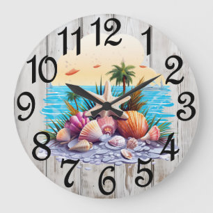 Sea Shells Large Clock