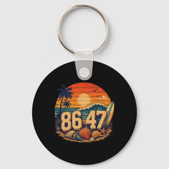 Sea Shells litical Patriotic Summer Key Ring (Front)