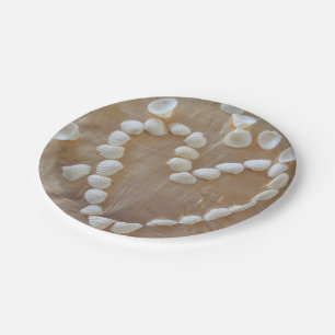 Sea Shells Love, Summer Beach Picnic, Paper Plate