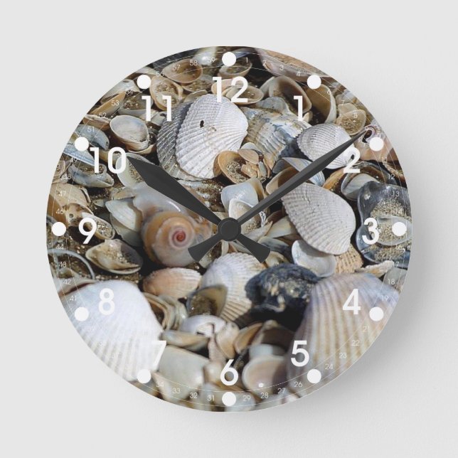 Sea Shells Medium Round Wall Clock (Front)
