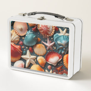 Sea Shells Metal Lunch Box