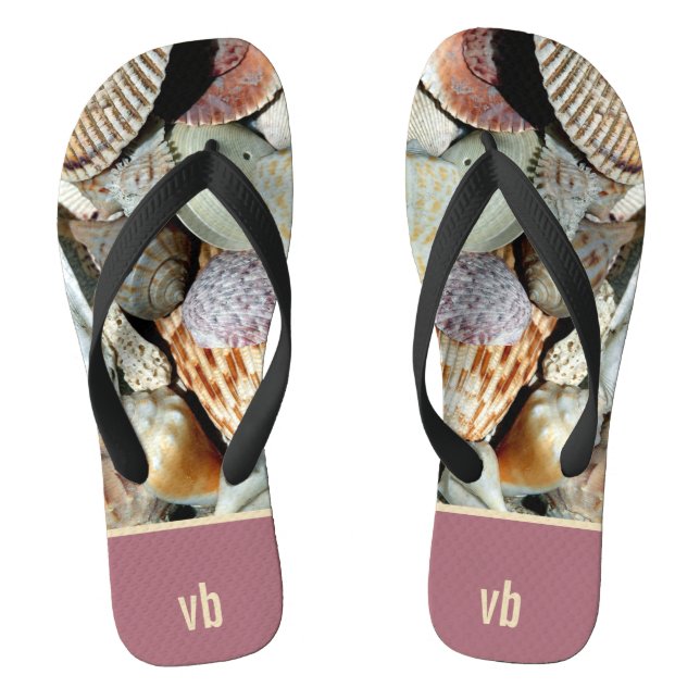 Sea Shells Monogrammed Thongs (Footbed)