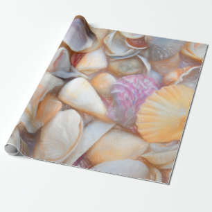 Sea Shells Ocean Beach Decoupage Art Design Wrapping Paper