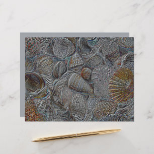 Sea Shells Ocean Beach Grey Gold Silver Decoupage