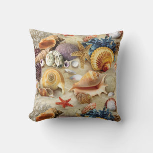 Sea shells on beach cushion