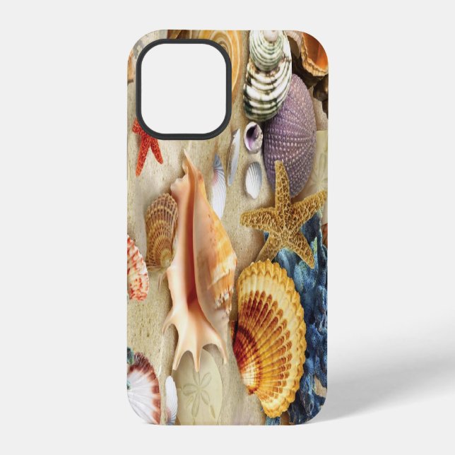Sea shells on beach iPhone case (Back)