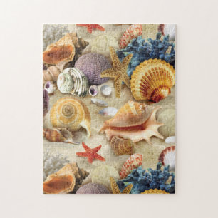 Sea shells on beach jigsaw puzzle