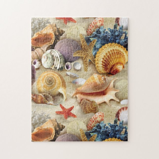 Sea shells on beach jigsaw puzzle (Vertical)