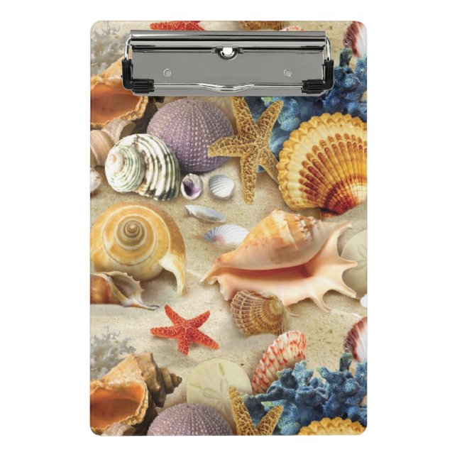 Sea shells on beach mini clipboard (Front)