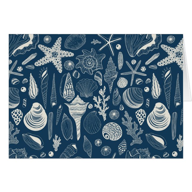 Sea shells on  dark blue (Front Horizontal)