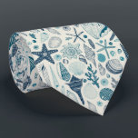 Sea shells on off white tie<br><div class="desc">Hand-drawn vector pattern with sea shells</div>