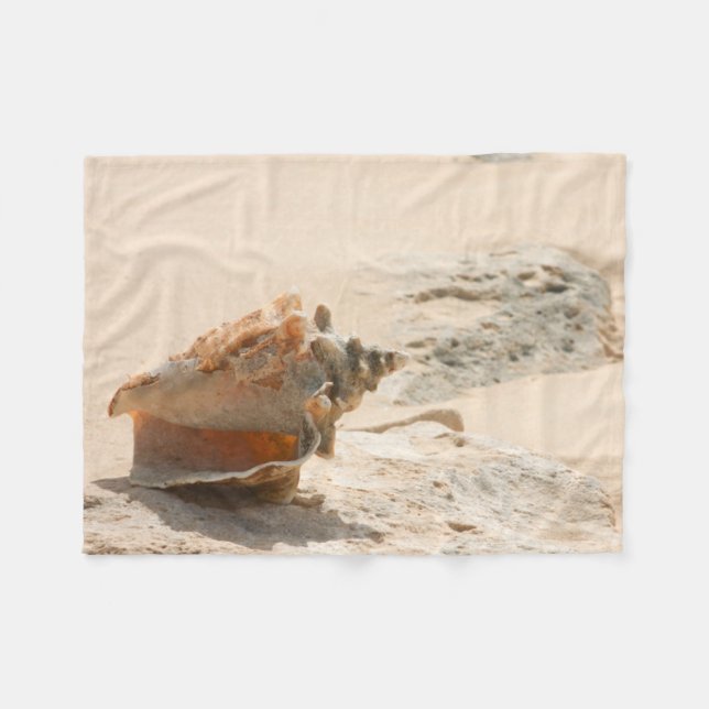 Sea Shells On The Beach Fleece Blanket (Front (Horizontal))
