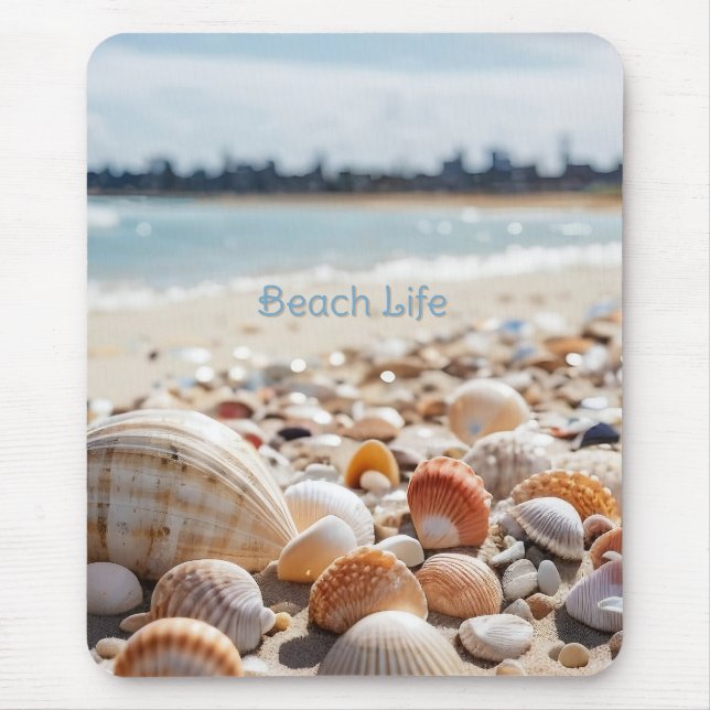 Sea Shells on the Beach Mouse Pad (Front)