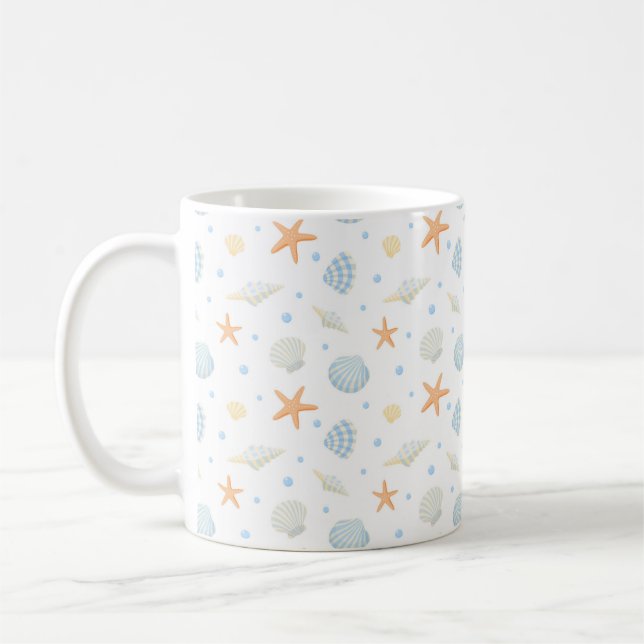 Sea Shells & Starfish Coffee Mug (Left)