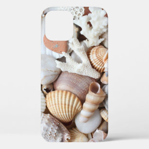 Sea Shells Stones Coral Background iPhone 12 Case
